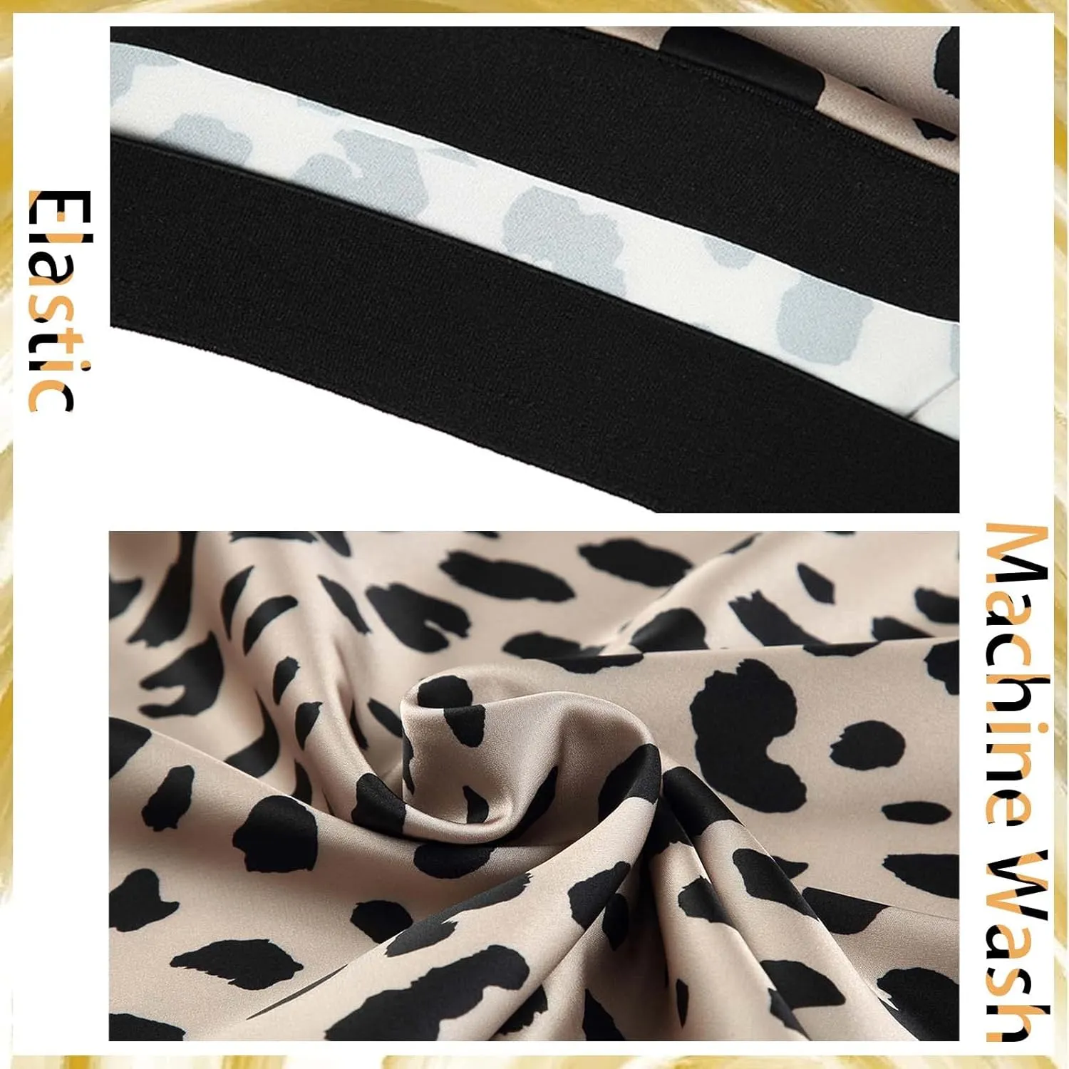 Womens Leopard Print Skirt Trendy Summer Midi Long Length Silk Satin High Waist Elastic Skirts