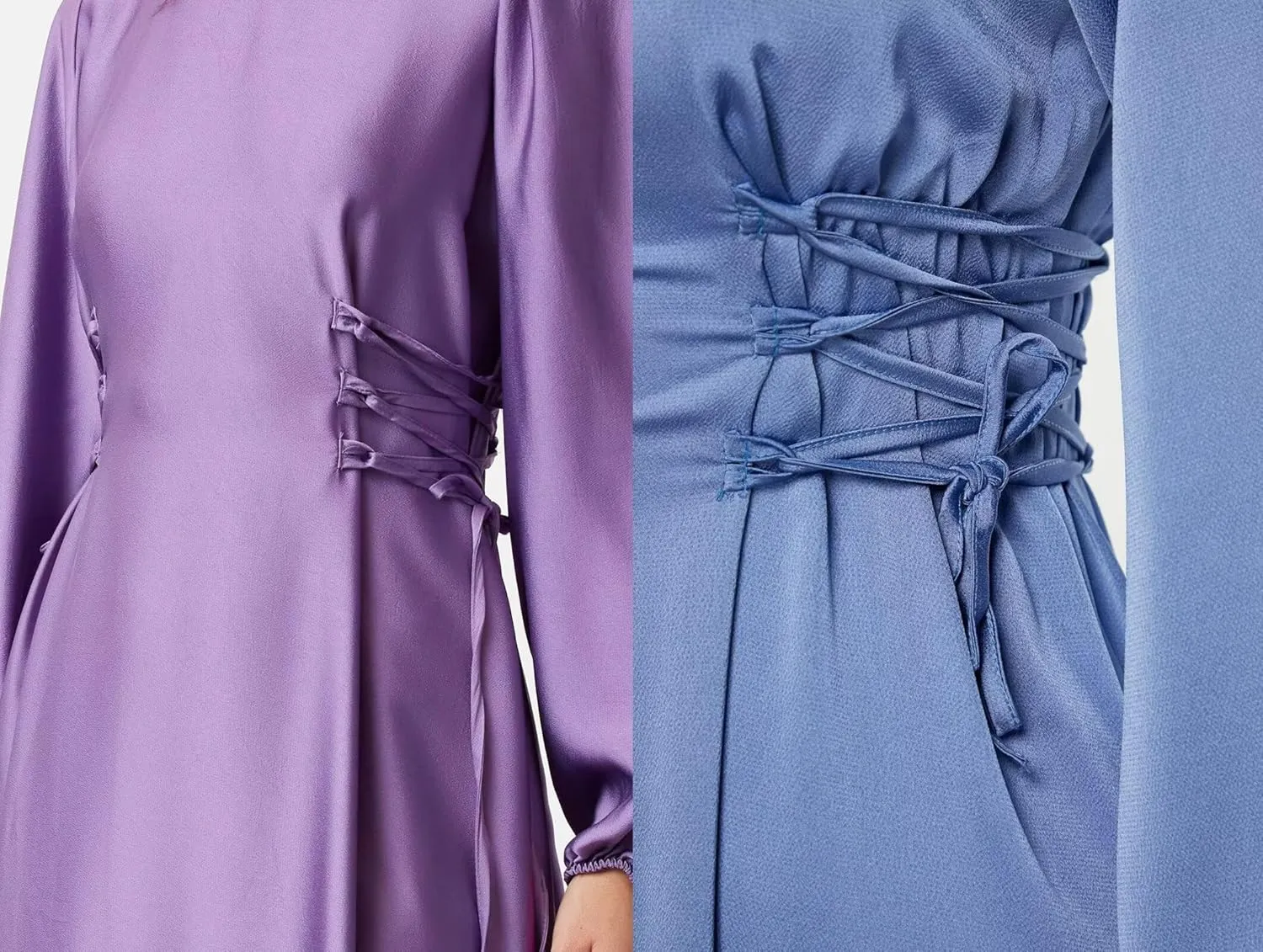 Women's Maxi Satin Bridesmaid Dresses 2025 Long Sleeves A-Line Prom Dresss for Wedding Party Tie Formal Gowns DR0726