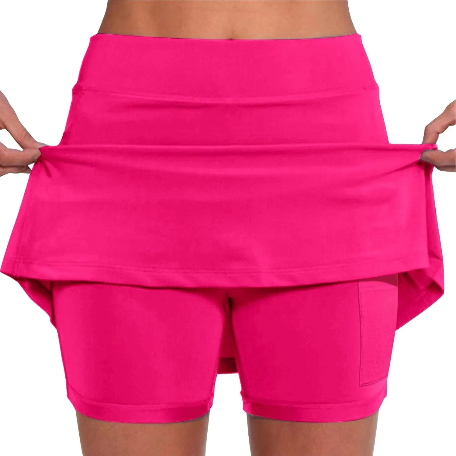 Women's Mini Tennis Skirt 2024 Summer Solid Athletic Golf Skorts Pockets Y2K Summer Workout Outfits Inner Shorts Activewear