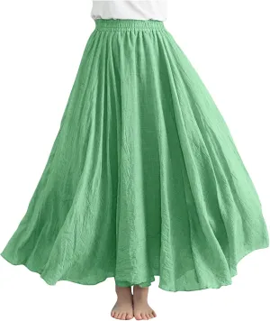Women's Skirts Plus Size Maxi Flowy Baggy Skirt High Waisted A Line Long Skirts Solid Color Comfort Skirt 2025 New