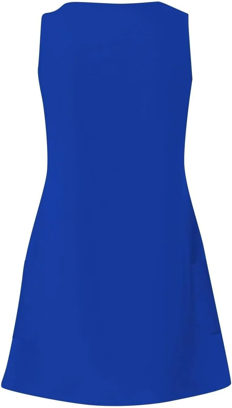 Womens Summer Mini Dress Sleeveless Loose V Neck Solid Tank Dress Casual Sleeveless Short Sundress with Pockets