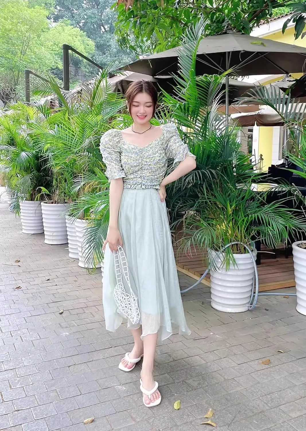 Womens Tulle Skirt Elastic High Waist Pleated A-line Fairy Skirt Layered Mesh Flowy Tutu Skirts