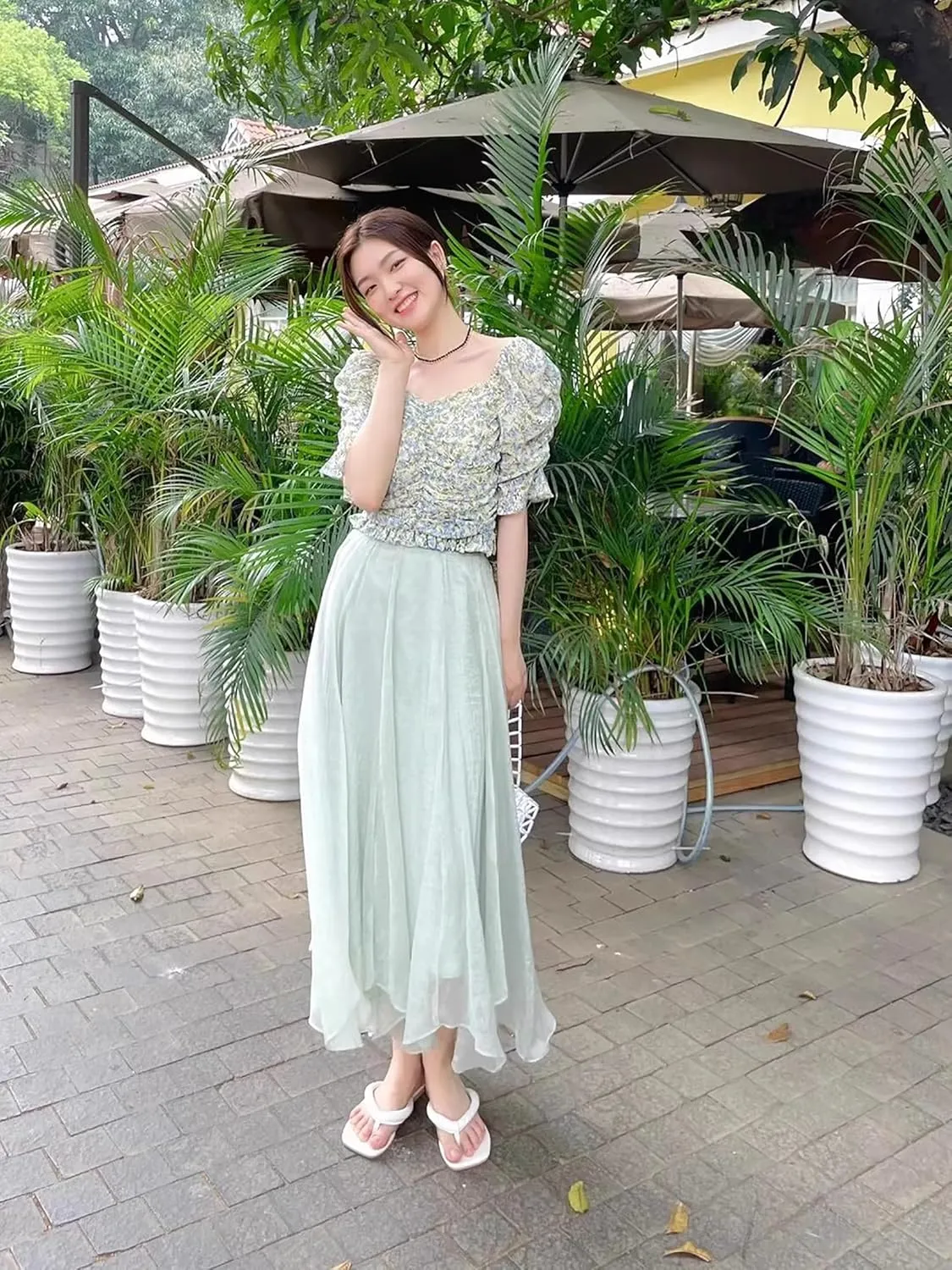 Womens Tulle Skirt Elastic High Waist Pleated A-line Fairy Skirt Layered Mesh Flowy Tutu Skirts