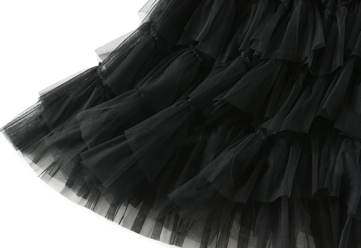 Women's Tulle Tutu Skirts Tiered Skirt Petticoat Elasticated Waist Pleated A Line Ruffles Skirts