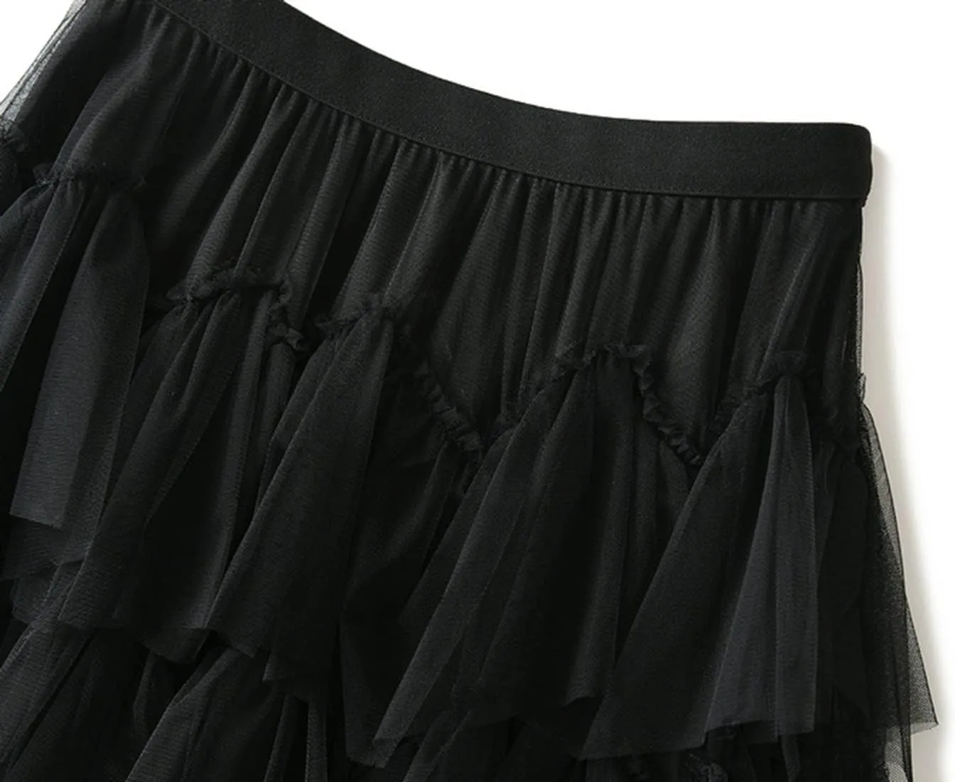 Women's Tulle Tutu Skirts Tiered Skirt Petticoat Elasticated Waist Pleated A Line Ruffles Skirts