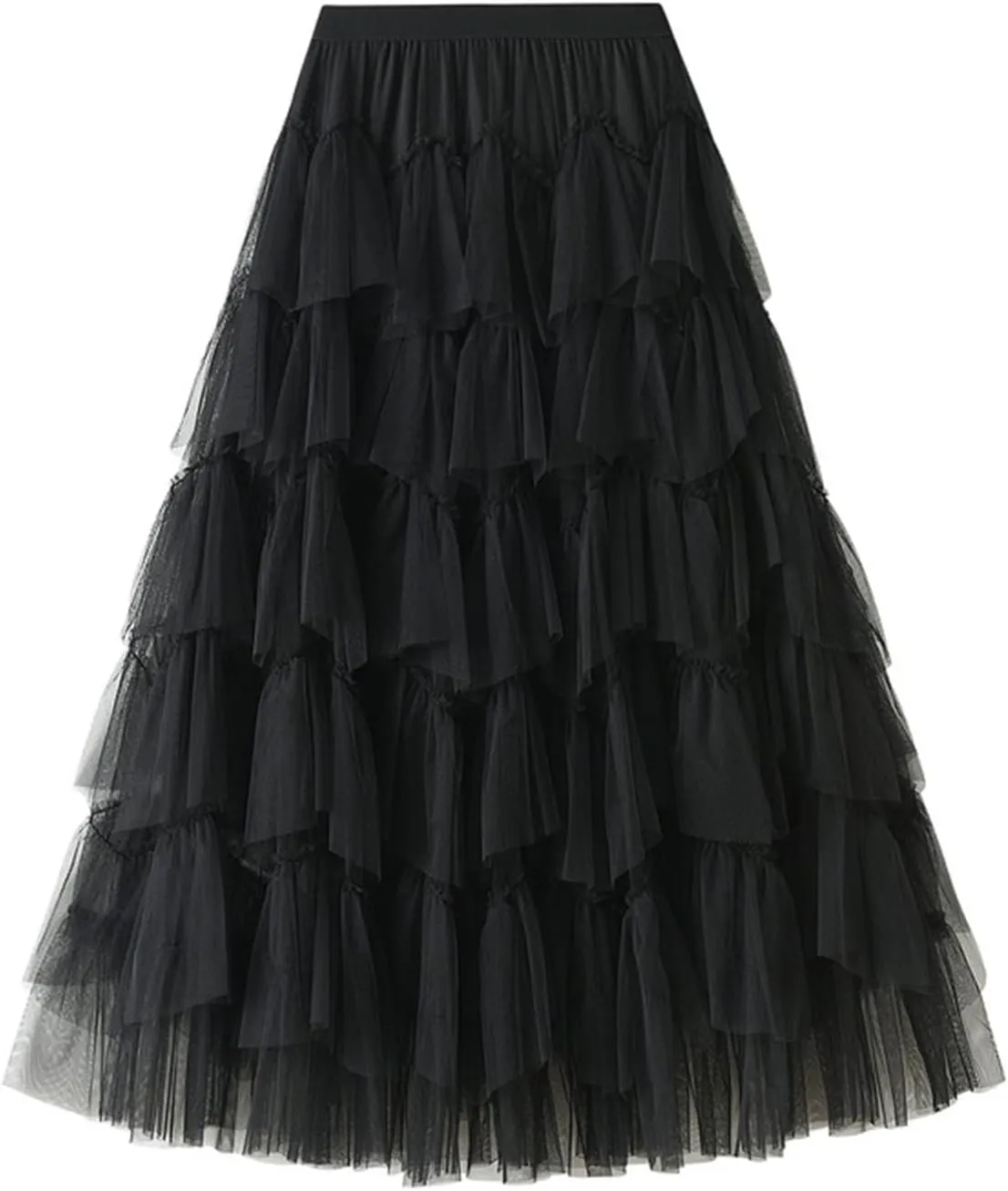 Women's Tulle Tutu Skirts Tiered Skirt Petticoat Elasticated Waist Pleated A Line Ruffles Skirts