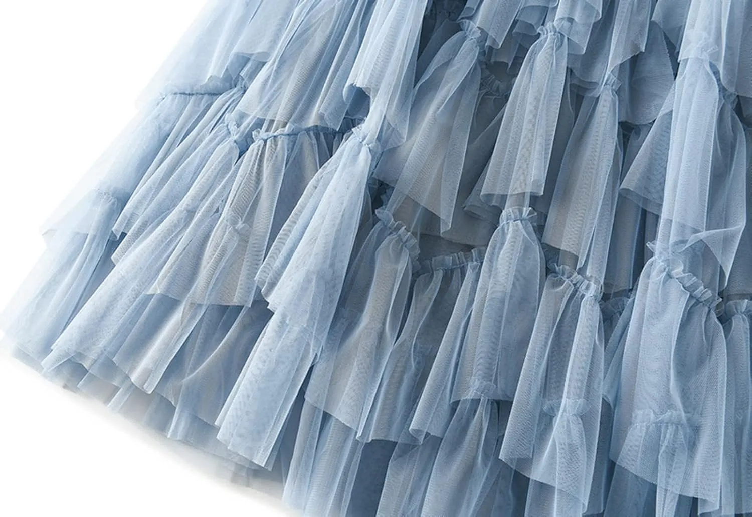 Women's Tulle Tutu Skirts Tiered Skirt Petticoat Elasticated Waist Pleated A Line Ruffles Skirts