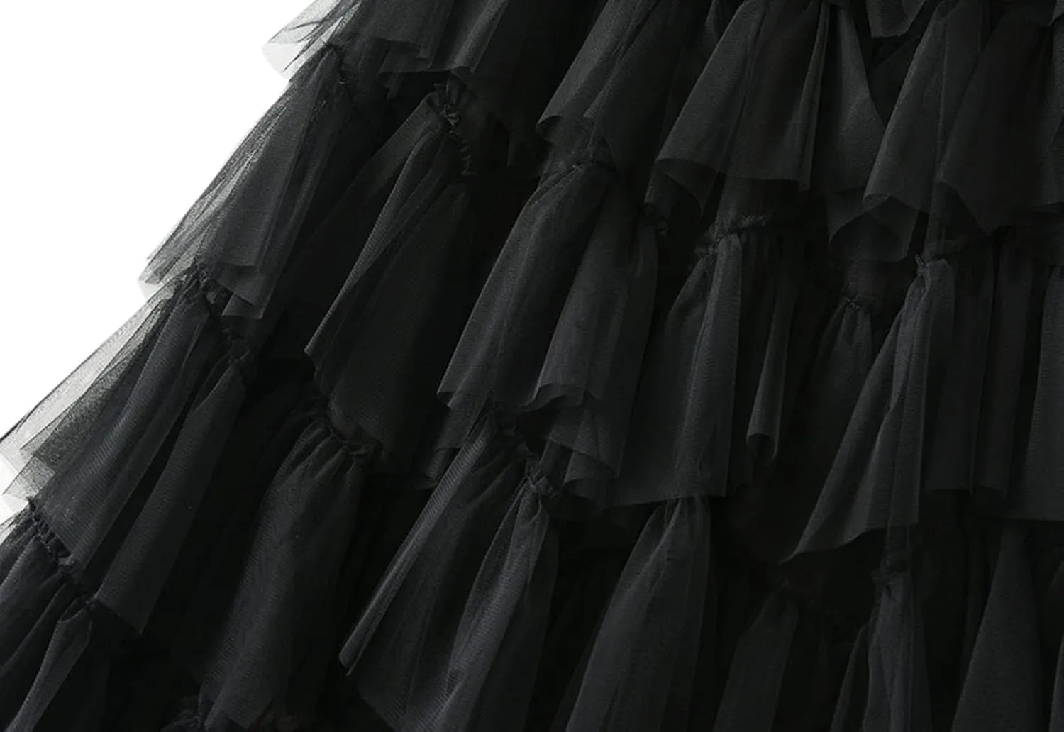 Women's Tulle Tutu Skirts Tiered Skirt Petticoat Elasticated Waist Pleated A Line Ruffles Skirts