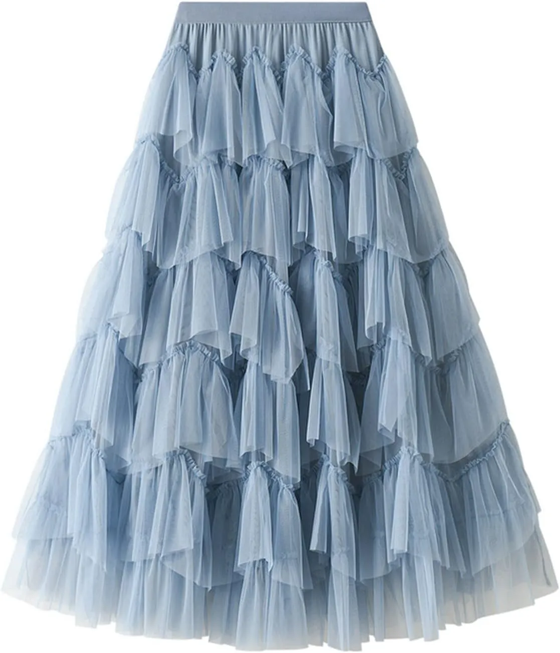 Women's Tulle Tutu Skirts Tiered Skirt Petticoat Elasticated Waist Pleated A Line Ruffles Skirts