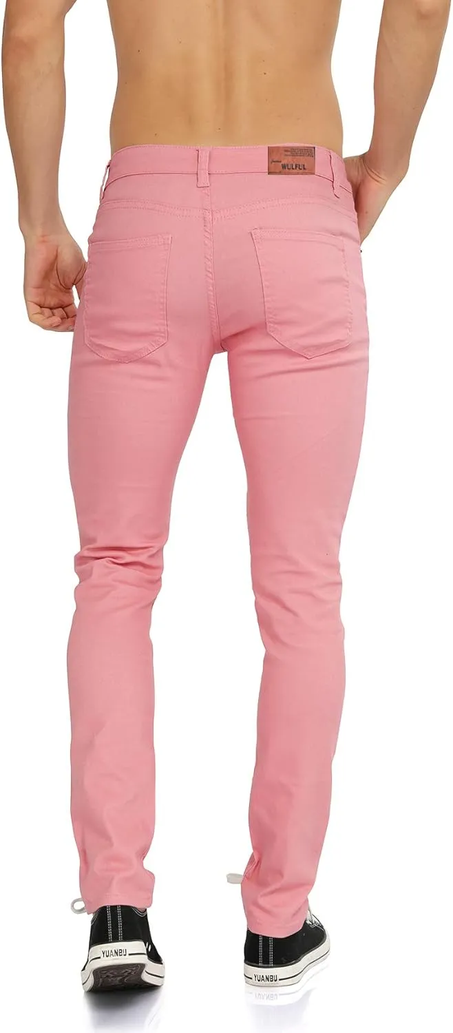 WULFUL Men's Slim Fit Skinny Stretch Comfy Jeans Denim Pants