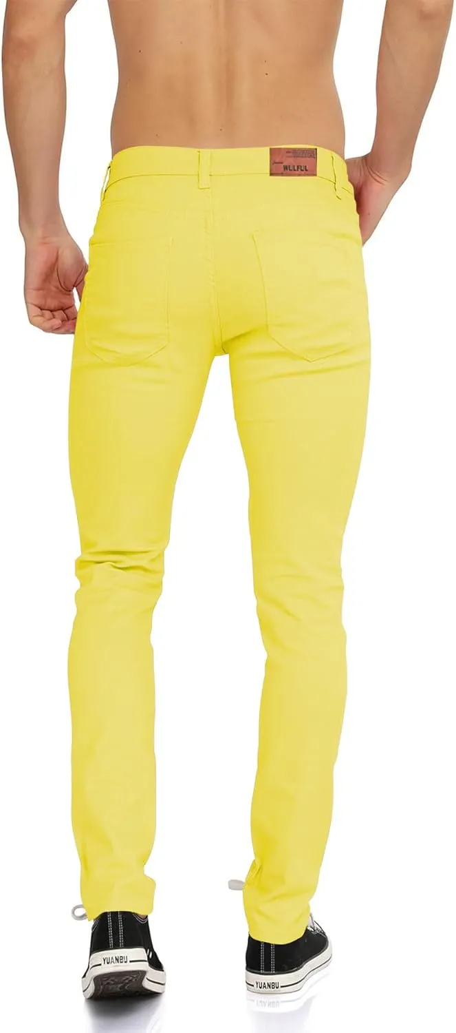 WULFUL Men's Slim Fit Skinny Stretch Comfy Jeans Denim Pants