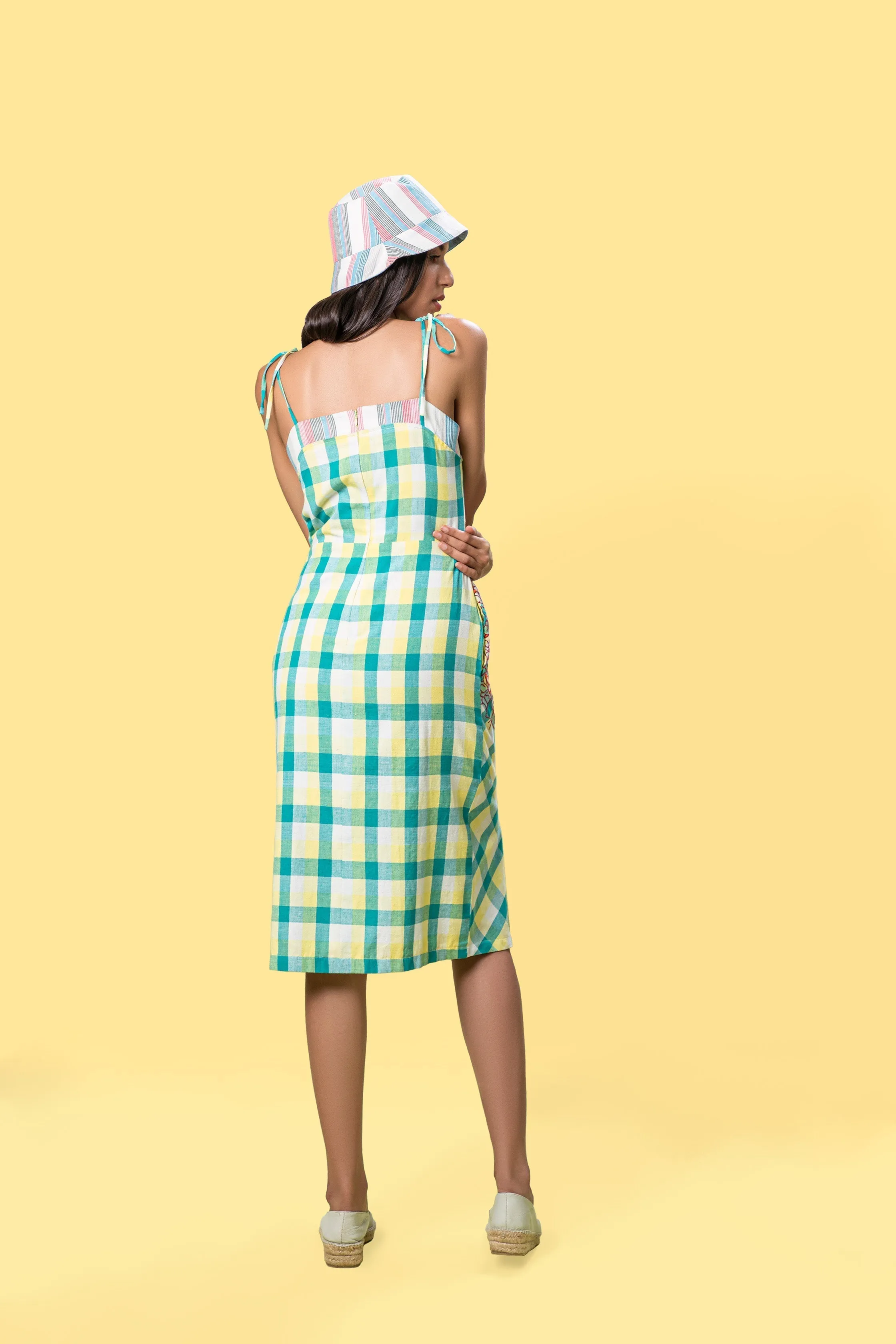 Yellow Sleeveless Midi Dress