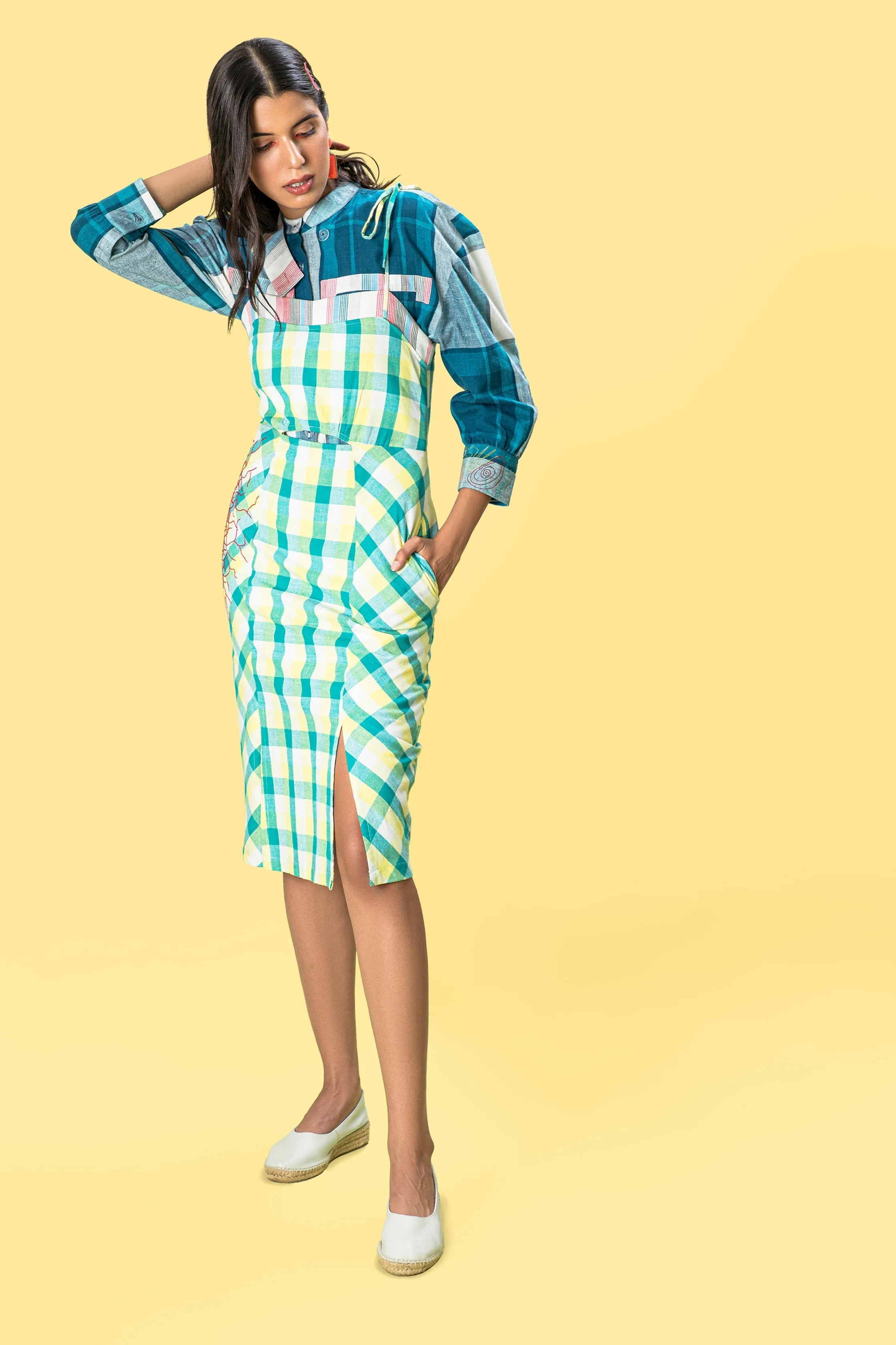 Yellow Sleeveless Midi Dress