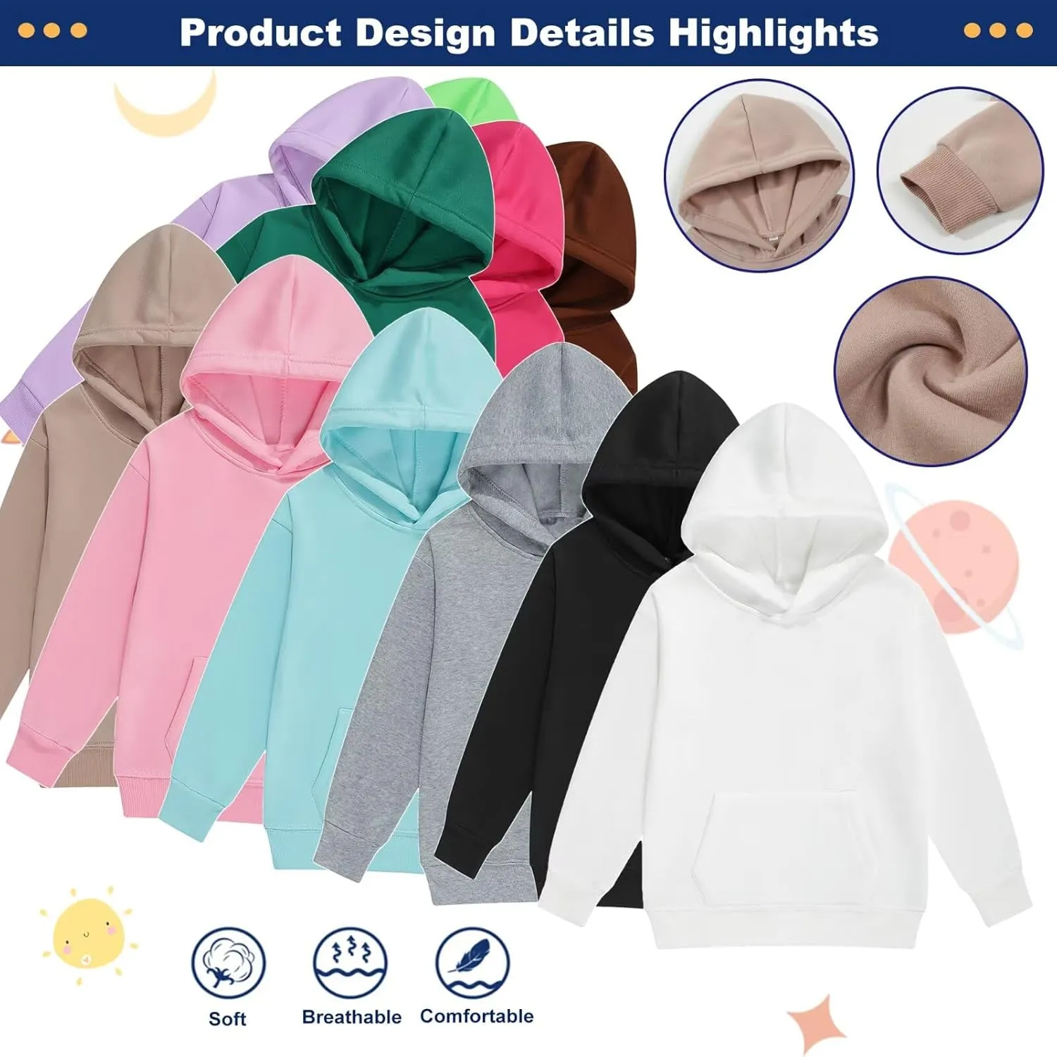 Youth Hoodie Sweatshirt,Boys Girls Hooded,Hoodies for Teen Girls Fashion Fleece Pullover Tops Kids Clothes
