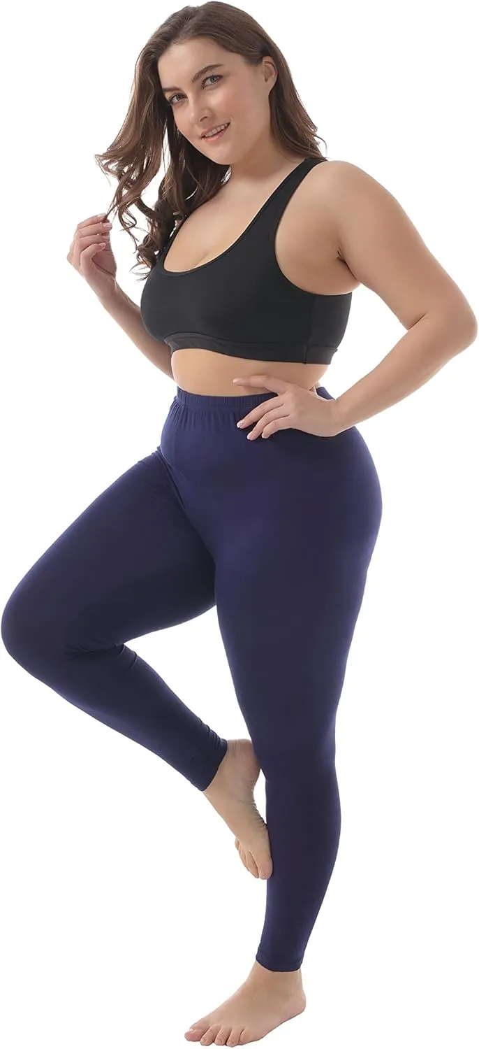 ZERDOCEAN Women's Plus Size Stretchy Soft Lightweight Full Length Leggings